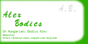 alex bodics business card